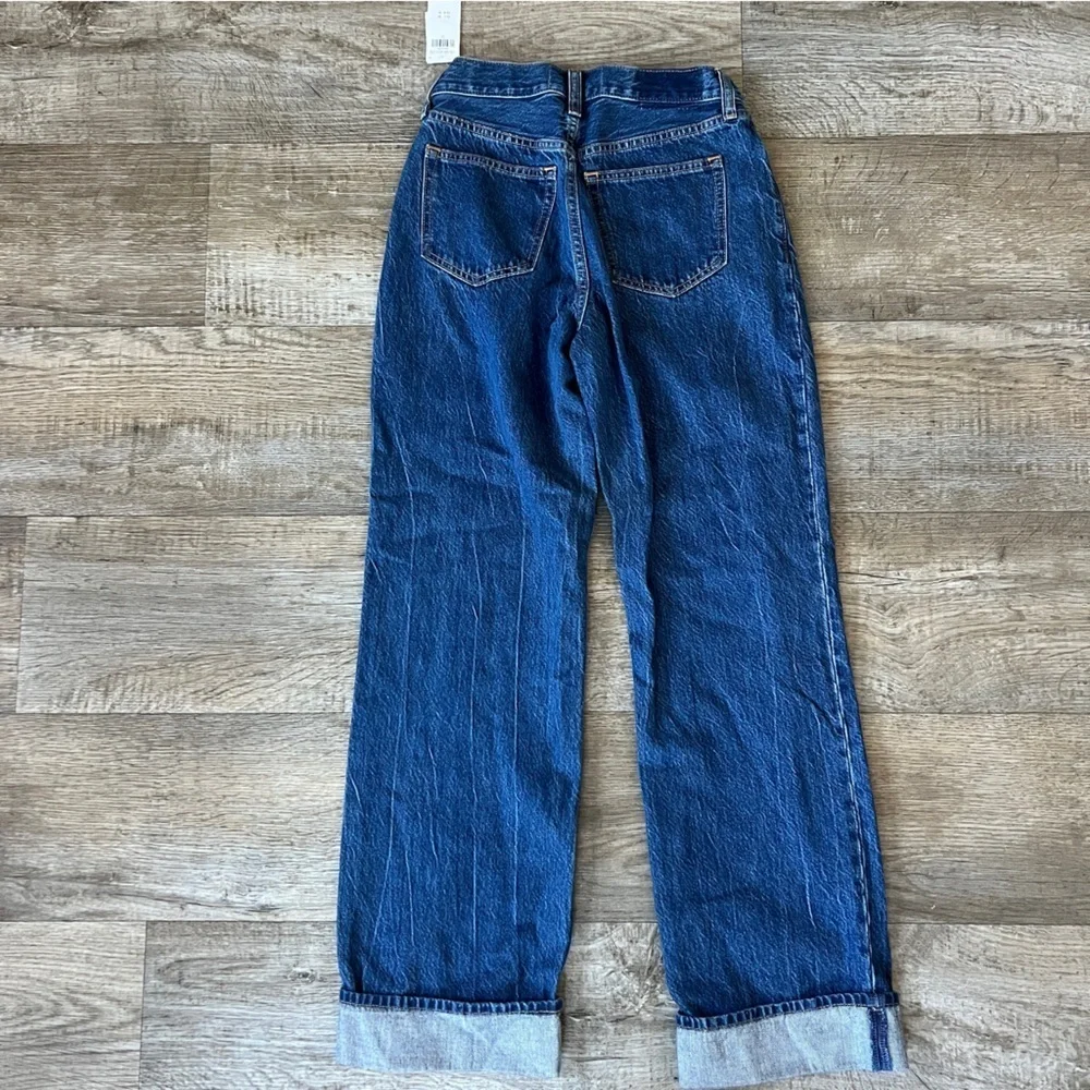 Abercrombie & Fitch The Loose High Rise Jeans Cuffed Dark Wash - Picture 5 of 6